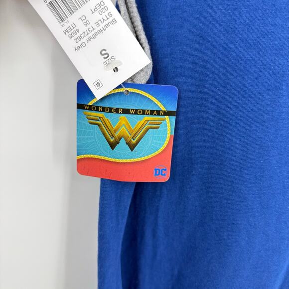 Wonder Woman Size Small Blue Ruffle Hem Tank Top Sleep Shirt NEW - Picture 5 of 7